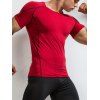 Sporty T Shirt Skinny Short Sleeve Round Neck Minimalist Swimming Top - RED XL