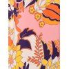 Robe Longue Fendue Fleur Brillante Plongeante à Manches Evasées Style Bohémien - multicolor M