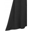 Robe Mi-Longue Gothique Haute Basse Croisée Découpée - Noir M