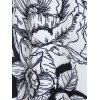 T-shirt en Couleur Ombrée à Imprimé Fleuri à Epaule Dénudée de Grande Taille - Blanc 1X | US 14-16