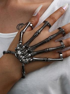 Gothic Bracelet Skeleton Alloy Punk Halloween Bracelet