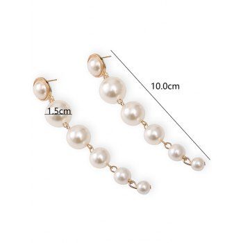 Elegant Drop Earrings Different Size Faux Pearl Trendy Chain Earrings
