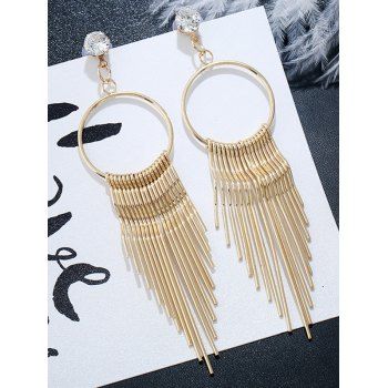 

Elegant Style Drop Earrings Solid Color Alloy Rhinestone Tassel Geometric Pendants Party Earrings, Golden