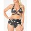 Maillot de Bain Tankini Matelassé à Imprimé Soleil à Col Halter - Noir XL