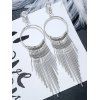 Elegant Style Drop Earrings Solid Color Alloy Rhinestone Tassel Geometric Pendants Party Earrings - SILVER 