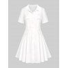 Robe Chemise Boutonnée avec Poche à Rabat de Grande Taille - Blanc M | US 10
