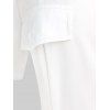 Plus Size Flap Pockets Button Up Shirt Dress - WHITE 2X | US 18-20