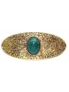 Vintage Hair Clip Faux Turquoise Oval-shaped Trendy Hair Accessory