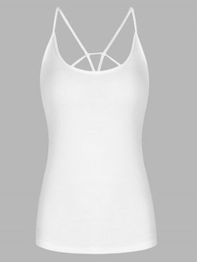 Casual Cami Top Solid Color Cut Out Strappy Summer Tank Top