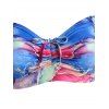 Plus Size Tummy Control Bikini Swimsuit Tie Dye Print Ruched Cinched Summer Beach Swimwear - multicolor XL