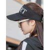 Sporty Visor Cap Letter Print Sun Protection Trendy Hat - BLACK 