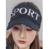 Sporty Visor Cap Letter Print Sun Protection Trendy Hat - BLACK 