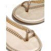 Trendy Chain Toe Ring Sandals Flat Slide Slip-on Summer Beach Shoes - GOLDEN EU 41