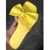 Square Toe Solid Color Bowknot Flat Slides Trendy Sandals - YELLOW EU 35