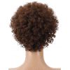 Afro Curly Short Wig With Sporty Headband Solid Color Heat Resistance Synthetic Hair - COFFEE 