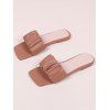Trendy Square Toe Sandals Ruched Flat Slide Summer Beach Shoes - PURPLE EU 41