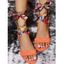 Summer Sandals Bohemian Lace Up Flat Slide Trendy Beach Shoes - ORANGE EU 36