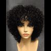Trendy Curly Short Wig Full Bang Solid Color Heat Resistance Synthetic Hair - BLACK 