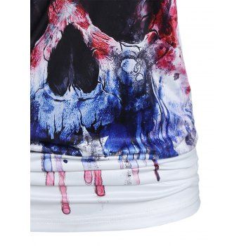 Solid Color Crisscross Cami Top and American Flag Butterfly Skull Print Ruched T Shirt Two Piece Summer Set