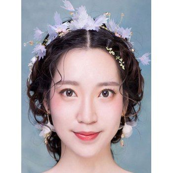 

Wedding Set Flower Butterfly Rhinestone Tassel Hairband and Drop Ear Clips Bride Accessories, White