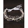 Accessoire de Cheveux de Mariage Elégant Floral en Forme de Faux Perle à Lacets - Blanc 