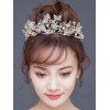 Wedding Tiaras Flower Hollow Out Butterfly Faux Pearl Rhinestone Prom Party Bride Princess Crown - GOLDEN 