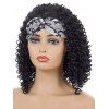 Trendy Solid Color Deep Curly Wig With Twisted Animal Print Headband Heat Resistance Synthetic Medium Hair - BLACK 