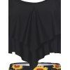 Beach Tummy Control Tankini Swimsuit Leaf Floral Sunflower Print Ruched High Waist Layered Summer Swimwear - BLACK M