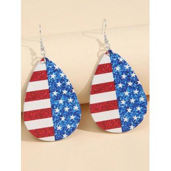 

Patriotic Drop Earrings Droplet-shaped Striped Star American Flag Print Ethnic Earrings, Multicolor