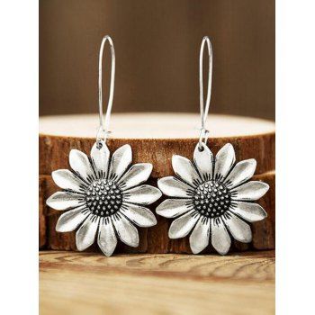 Fashion Women Sunflower Pattern Drop Earrings Flower Vintage Summer Earrings Jewelry Online Silver