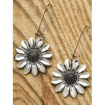 Sunflower Pattern Drop Earrings Flower Vintage Summer Earrings