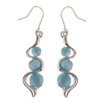 Bohemian Drop Earrings S Curved Blue Faux Opal Alloy Trendy Earrings