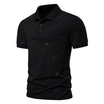 

Summer Casual T Shirt Striped Letter Leopard Print Half Button Turn Down Collar Short Sleeve Tee, Black