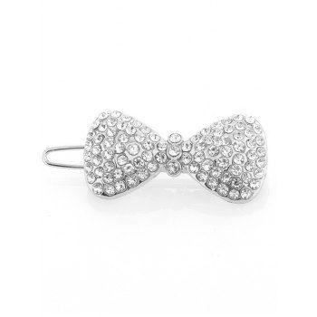 

Sweet Hair Clip Rhinestone Bowknot Trendy Hair Accessory, Silver