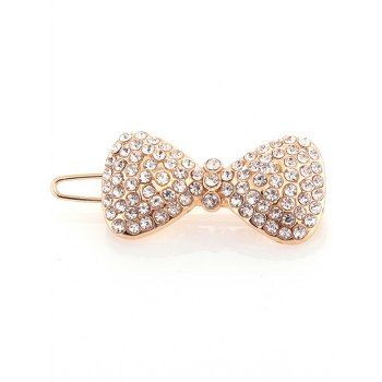 

Sweet Hair Clip Rhinestone Bowknot Trendy Hair Accessory, Golden