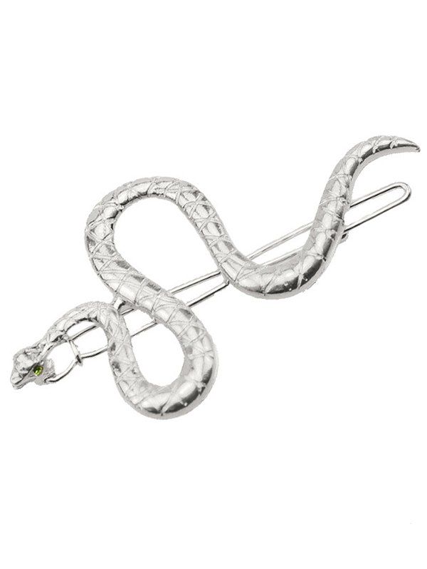 2 Pcs Gothic Hair Clips Alloy Snake Pattern Trendy Hair Accessories - SILVER 