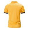 T-shirt d'Eté Décontracté en Blocs de Couleurs Cocotier Brodé Manches Courtes à Col Relevé - Orange M