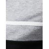 T-shirt Décontracté en Blocs de Couleurs Manches Courtes à Col Relevé avec Demi-Bouton - Gris Clair XL
