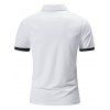 T-shirt d'Eté Décontracté en Blocs de Couleurs Cocotier Brodé Manches Courtes à Col Relevé - Blanc XXL