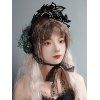 Accessoire de Cheveux D'Halloween Gothique Rose Evidée en Dentelle - Noir 