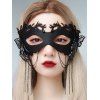 Gothic Party Mask Hollow Out Butterfly Skeleton Claw Chain Tied Back Halloween Hair Accessory