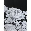Lace Crochet High Waist Capri Leggings - BLACK L