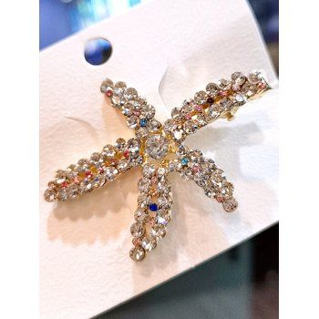

Starfish Hair Clip Rhinestone Faux Pearl Marine Life Shaped Trendy Hair Accessory, Silver