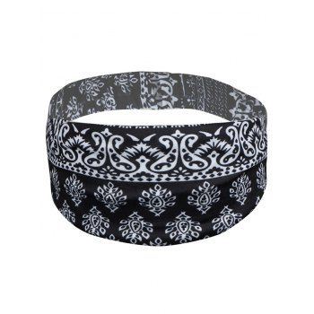 

Bohemian Headband Printed Summer Sporty Yoga Wide Headband, Black