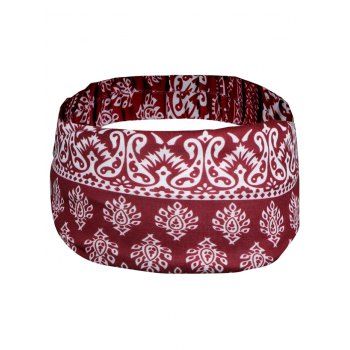 

Bohemian Headband Printed Summer Sporty Yoga Wide Headband, Deep red