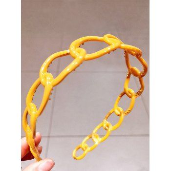 

Trendy Hairband Solid Color Geometric-shaped Basic Hair Accessory, Yellow