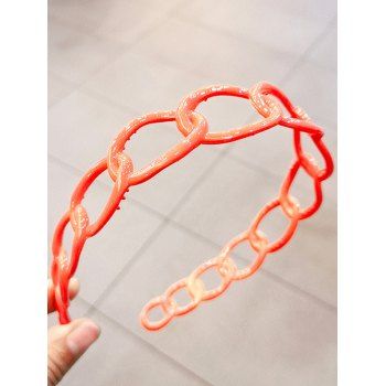 

Trendy Hairband Solid Color Geometric-shaped Basic Hair Accessory, Orange