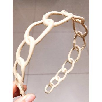 

Trendy Hairband Solid Color Geometric-shaped Basic Hair Accessory, White