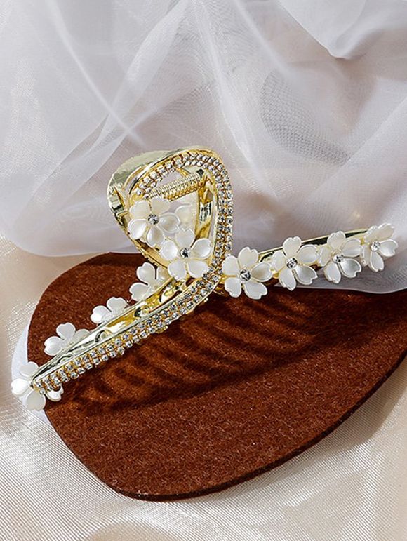 Accessoire pour Cheveux Élégant en Forme de Patte de Fleur en Strass - d'or 