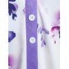 Plus Size Floral Print V Neck Blouse - WHITE 3X | US 22-24
